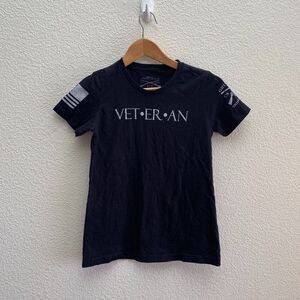 Grunt Style Veteran USA Military Black Color T-Shirt Size Small